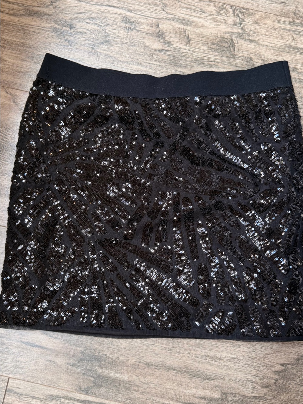 BCBGMaxAzria Black Sequin Mini Skirt
